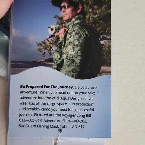 Aqua Design SunGuard Fishing Mask Tube  Water-Inspired Design Size M Polyester/S - Picture 3 of 7